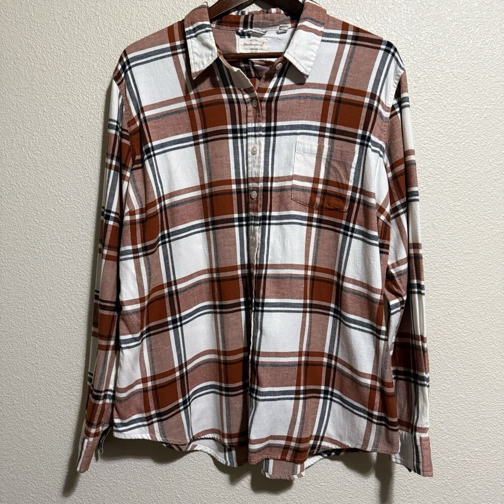 Weatherproof Vintage Ladies Comfort Stretch Flannel Shirt Red Size XXL 2XL